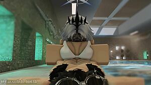 whoa, hooked up with this hot alsace cosplayer at the pool 😍 roblox romp part 1/5