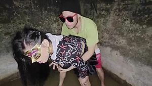 late night in water tank worker confesses dark fantasy to seductive latina milf boss with dirty talk and moans