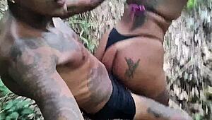 we fuck on trail almost caught but i creampie milf big tits big ass big cock outdoor public couple fetish