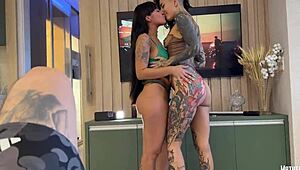 hey, these two naughty brazilian friends dragged me to the flat and i filled their mouths with milk - teaser