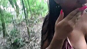 we fuck on trail almost caught but i creampie milf big tits big ass big cock outdoor public couple fetish