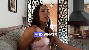 that big-ass brazilian babe's throat takes it all sloppy in pov swallow session