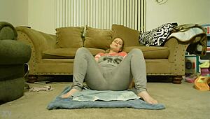 anastasia squirts while fingering in leggings like a pro