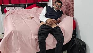 stepmom caught me jerking off and forced her wet milf pussy on my big cock