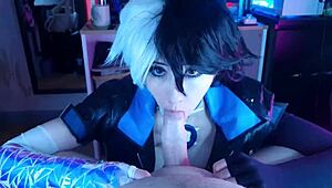 Pervy Roommate Begs for Luna Snow Cosplay So I Dominate and Ride Him Hard!