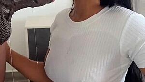 watch him devour this huge bbc dildo deepthroat style with his amateur latina girlfriend