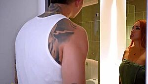 Neighbor's juicy pussy gets pounded post-shower fix by Danner Mendez and Andrea Castro