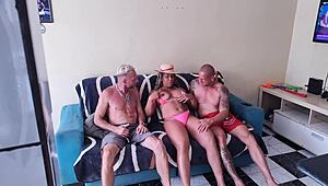 boxing coach's sexy wife anne cristalli and vagninho seduce me for dirty interracial threesome