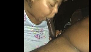 step aunt sneaks fat deepthroat blowjob cum swallow session!!