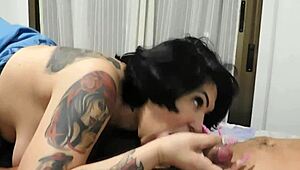 She slides that gorgeous cock balls-deep into her tight asshole during intense anal pounding