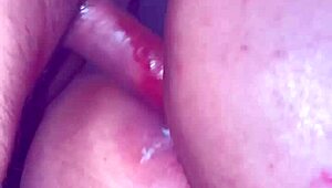 Bet you'd love watching her take doggy creampie anal while on her period