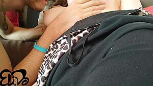 he fills my tight pussy with cum while boyfriend watches intrigued