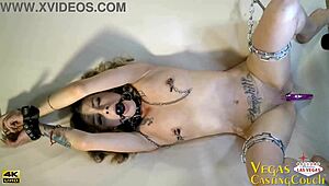 up close on lolita's chained bdsm ass hooked toyed by fuck machine 😩🔥