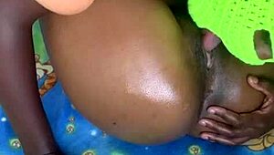 Lesbian whores oil up for hardcore pussy licking and strapon