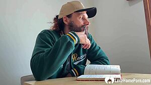 naughty teacher ties me up in stockings and skirt for kinky domination tease