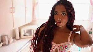 Kinky ebony milf addis fouche shakes big booty in solo tease