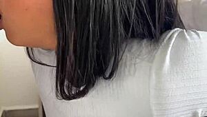 watch him devour this huge bbc dildo deepthroat style with his amateur latina girlfriend