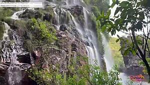 juicy latina milf with big ass and tits gets fucked hard at the waterfall licking swollen pussy 🍑💦