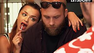 Daphne Klyde's Pussy Pounded Bent Over by Horny Receptionist in Hostel