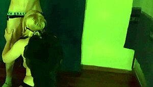 he fucks the hot amazon cosplay babe deep with her short blonde hair and tattoos