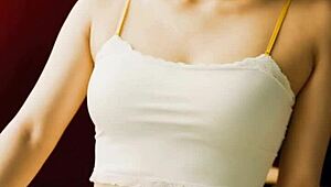 😏 blindfolded cute asian massage girl in lingerie panties gets sexy underwear tease