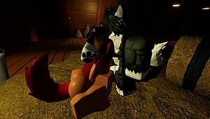 hot cowgirl milks big wolf dick while getting railed