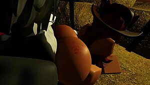 hot cowgirl milks big wolf dick while getting railed