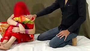 skinny indian wife surprises hubby with tight pussy after fast