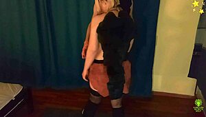 he fucks the hot amazon cosplay babe deep with her short blonde hair and tattoos