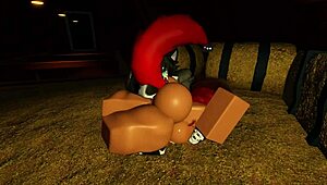 hot cowgirl milks big wolf dick while getting railed