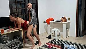 casting dancer creampied after wild desk fuck!