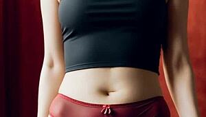 😏 blindfolded cute asian massage girl in lingerie panties gets sexy underwear tease