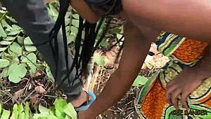 Holiday Bush Fuck with Curvy Ebony Bent Over Dripping Wet Pussy