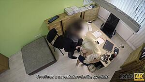 Loan4k agent can't wait to slam his cock into adorable Blanche's tight pussy during casting interview