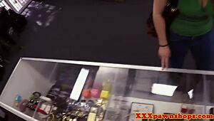 BROKE BABE TAKES EVERY INCH FROM PAWNBROKER IN WILD FUCK SESSION!