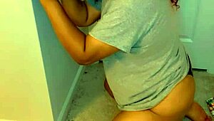 Kneeling Trans Sucks Massive BBC Dildo Deep