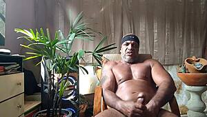 Pornstar Brasil's Fat Brazilian Bear Jerks Massive Hairy Cock