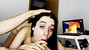 Teen Swallows Big Cock Cream and Milk in Teasing Facial Cumshot Frenzy