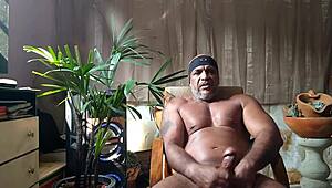 Pornstar Brasil's Fat Brazilian Bear Jerks Massive Hairy Cock