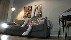 busty milf drops panties reading book thick thighs out 😈📖