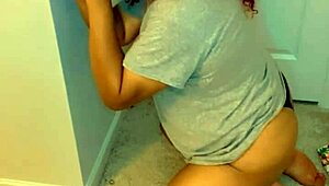 Kneeling Trans Sucks Massive BBC Dildo Deep