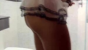 i love watching my stepsister clean in that sexy lingerie it gets me so hot