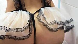 i love watching my stepsister clean in that sexy lingerie it gets me so hot