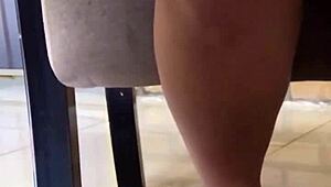 delicious upskirt skirt with no panties tease