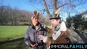 mia trejsi craves double cocks pounding her pussy in egg hunt 😈🍳