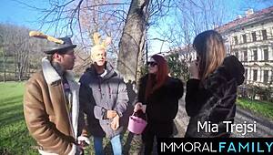 mia trejsi craves double cocks pounding her pussy in egg hunt 😈🍳