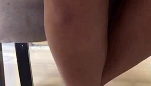 delicious upskirt skirt with no panties tease