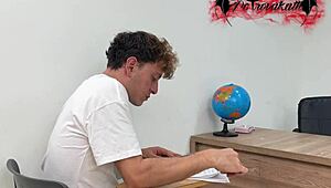 Naughty schoolgirl sneaks classmate's big cock for bareback doggystyle ride