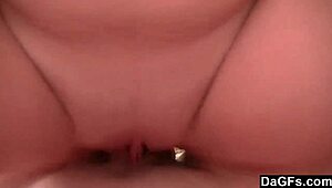Girlfriend licks boyfriend's dildo on sofa, small tits brunette teen with tattoos 😏🔥 toys blowjob facial coming 💦