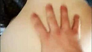 tinder girl shows bedroom round ass covered in cum